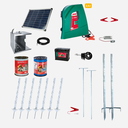Biberzaun Solar Set, 2 Reihen, Kunststoffpfähle